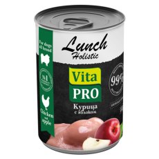 Vita Pro Lunch / Влажный корм Консервы Вита Про для собак Курица с яблоком (цена за упаковку)