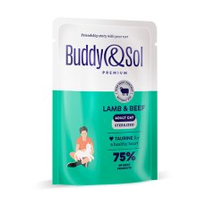 Buddy Sol Premium Sterilized Lamb & Beef / Влажный корм Паучи Бадди Сол для Стерилизованных кошек Ягненок говядина (цена за упаковку)