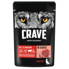 Crave Adult Dog Beef / Беззерновые Паучи Крэйв для взрослых собак Говядина в соусе (цена за упаковку)