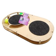 Glory Life / Игровой комплекс Глори Лайф для кошек Овал с шариками с площадкой из Ковра c Когтеточкой из Ковра