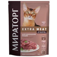 Мираторг Extra Meat / Сухой корм для Домашних кошек старше 1 года с Говядиной Black Angus
