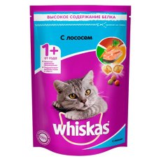 Whiskas / Сухой корм Вискас для взрослых кошек подушечки-паштет с Лососем