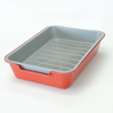 Homecat Бюджет / Туалет Хоумкэт для кошек с сеткой на ножках 2 см красный