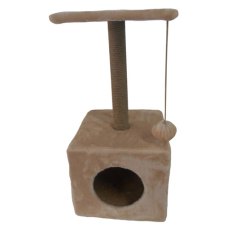 Homecat / Когтеточка Хоумкэт Домик с площадкой малый бежевый