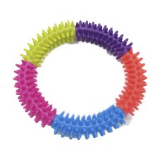 Homepet TPR / Игрушка Хоумпет для собак Кольцо с шипами разноцветное