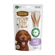 Деревенские лакомства Чистим зубы / Лакомство для собак весом от 10 кг до 20 кг Твистер с Уткой