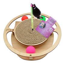 Glory Life / Игровой комплекс Глори Лайф для кошек Круг с шариками c игрушкой на Пружине c Когтеточкой из Каната