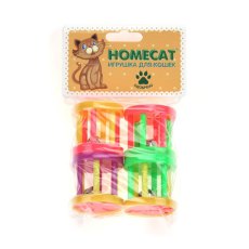 Homecat / Игрушка Хоумкэт для кошек Барабаны пластиковые с колокольчиком