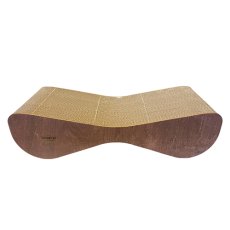 Homecat Clawsworld / Когтеточка Хоумкэт для кошек Гофрокартон c деревянным ободком цвет бук