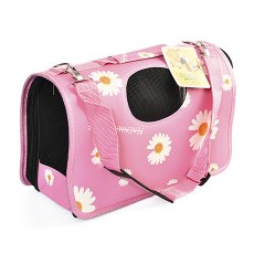 Homepet Ромашки / Сумка-переноска Хоумпет для животных Розовая