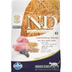 Farmina N&D Ancestral Grain Adult Spelt Oats Lamb & Blueberry / Сухой Низкозерновой корм Фармина для взрослых кошек Ягненок с Черникой
