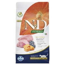 Farmina N&D Pumpkin Line Adult Neutered Lamb & Blueberry Grain free / Сухой Беззерновой корм Фармина для взрослых Стерилизованных кошек и Кастрированных котов Ягненок и Черника с Тыквой