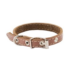 Homepet / Ошейник Хоумпет для собак Кожаный Двойной простроченный Двухслойный Коричневый