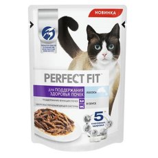 Perfect Fit / Паучи Перфект Фит для кошек для Поддержания здоровья почек Лосось в соусе (цена за упаковку)