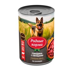 Родные Корма / Консервы для собак Говядина с овощами по-Казацки (цена за упаковку)