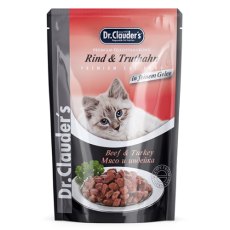 Dr.Clauder`s / Паучи Доктор Клаудерс для взрослых кошек Мясо & Индейка кусочки в желе (цена за упаковку)