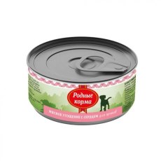 Родные Корма / Консервы Мясное угощение для Щенков с Сердцем (цена за упаковку)