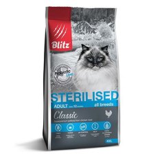 Blitz Classic Adult Sterilised / Сухой корм Блиц для Стерилизованных кошек всех пород Курица
