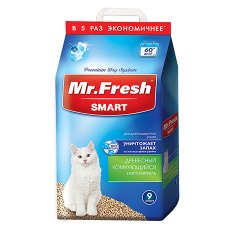 Mr.Fresh Smart / Наполнитель Мистер Фреш для Длинношёрстных кошек Древесный