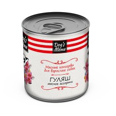 Dogs Menu / Консервы Догс Меню для взрослых собак Гуляш Мясное ассорти (цена за упаковку)