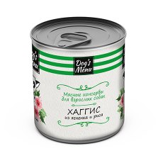 Dogs Menu / Консервы Догс Меню для взрослых собак Хаггис из ягненка и риса (цена за упаковку)