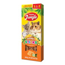 Happy Jungle Honey Sticks / Лакомство Хеппи Джангл для Мелких грызунов Палочки Мед + Фрукты