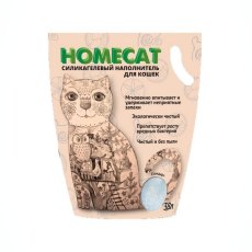 Homecat / Силикагелевый наполнитель Хоумкэт для кошачьего туалета Стандарт без запаха