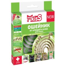 ms KisS / Ошейник Мисс Кисс для кошек Репеллентный От Клещей и Блох 38 см