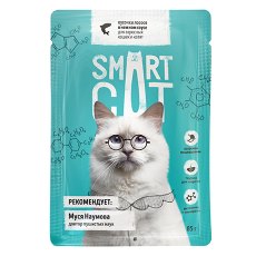 Smart Cat / Паучи Смарт Кэт для Котят и взрослых кошек Лосось в нежном соусе (цена за упаковку)