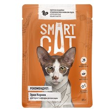 Smart Cat / Паучи Смарт Кэт для Котят и взрослых кошек Индейка со шпинатом в нежном соусе (цена за упаковку