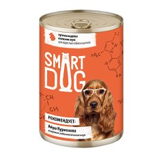 Smart Dog / Консервы Смарт Дог для взрослых собак и щенков Кусочки Индейки в нежном соусе (цена за упаковку)