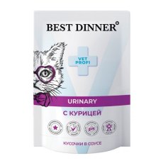 Best Dinner Exclusive Vet Profi Urinary / Паучи Бест Диннер для кошек Курица кусочки в соусе (цена за упаковку)