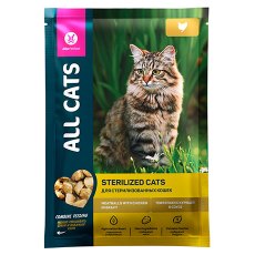 All Cats / Паучи Ол Кэтс для Стерилизованных кошек Тефтельки с Курицей в соусе (цена за упаковку)