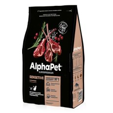 AlphaPet Superpremium Sensitive / Сухой корм АльфаПет для взрослых кошек с Чувствительным пищеварением Ягненок