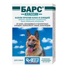 АгроВетЗащита Барс Классик / Капли против блох и клещей для собак