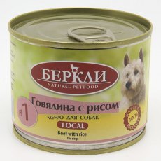 Berkley LOCAL Террин №1 / Влажный корм Консервы Беркли для собак Говядина с рисом (цена за упаковку)