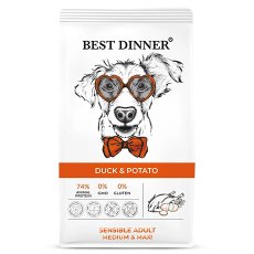Best Dinner Sensible Adult Dog Medium & Maxi Duck & Potato / Сухой корм Бест Диннер для взрослых собак Средних и Крупных пород Утка картофель