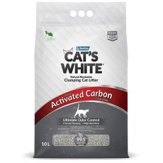 Cat's White Activated Carbon Unscented / Комкующийся наполнитель Кэтс Уайт для кошачьего туалета с Активированным углем без аромата