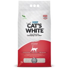Cat's White Unscented / Комкующийся наполнитель Кэтс Уайт для кошачьего туалета Натуральный Без ароматизатора
