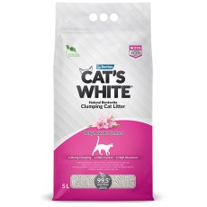 Cat's White Baby Powder Scented / Комкующийся наполнитель Кэтс Уайт для кошачьего туалета с ароматом Детской присыпки