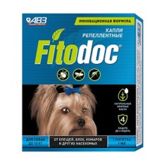 Fitodoc / Капли репеллентные Фитодок для собак весом до 10 кг от Клещей Блох Комаров и других насекомых