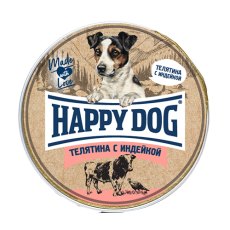Happy Dog NaturLine / Паштет Хэппи Дог для собак Телятина с индейкой (цена за упаковку, Россия)