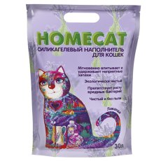 Homecat / Силикагелевый наполнитель Хоумкэт для кошачьего туалета аромат Лаванда