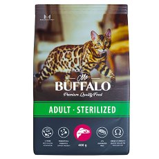 Mr.Buffalo Adult Sterilized / Сухой корм Мистер Бафало для Стерилизованных кошек Лосось