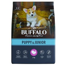 Mr.Buffalo Puppy & Junior / Сухой корм Мистер Бафало для Щенков и Юниоров Индейка