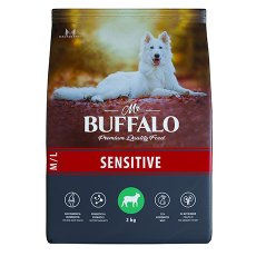 Mr.Buffalo Adult M L Sensitive / Сухой корм Мистер Бафало для собак Средних и Крупных пород с Чувствительным пищеварением Ягненок
