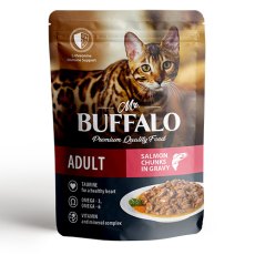 Mr.Buffalo Adult Hair & Skin Salmon / Паучи Мистер Бафало для взрослых кошек для Шерсти и Кожи Лосось (цена за упаковку)