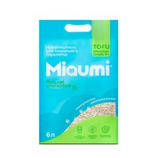 Miaumi Tofu Natural Unscented / Комкующийся наполнитель Мяуми для кошачьего туалета без Ароматизатора
