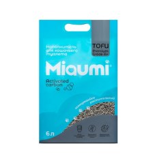 Miaumi Tofu Activated carbon / Комкующийся наполнитель Мяуми для кошачьего туалета с Активированным углем