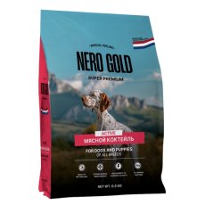 Nero Gold / Сухой корм Неро Голд для активных собак и щенков всех пород Мясной коктейль